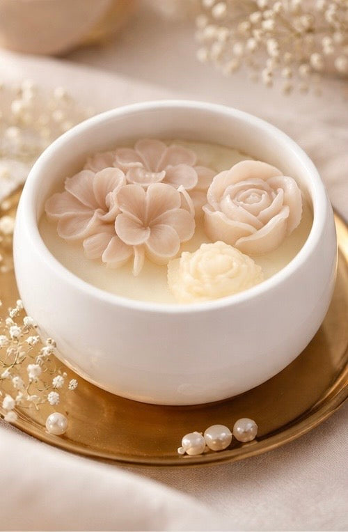 Bougies florales musc blanc