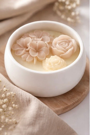 Bougies florales musc blanc