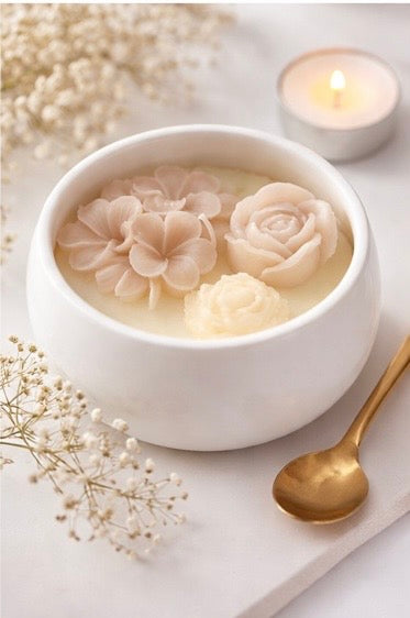Bougies florales musc blanc